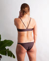 low rise banded brown swim bottom